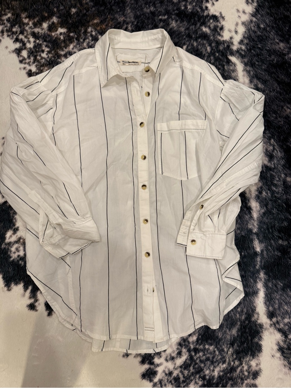NWOT Free People We The Free Happy Hour Oversized Long Sleeve Button Down Top